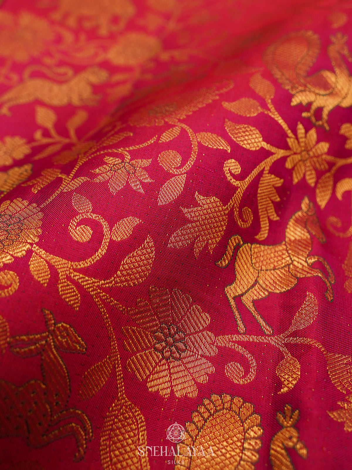 Ruby Red Kanjivaram Silk Saree