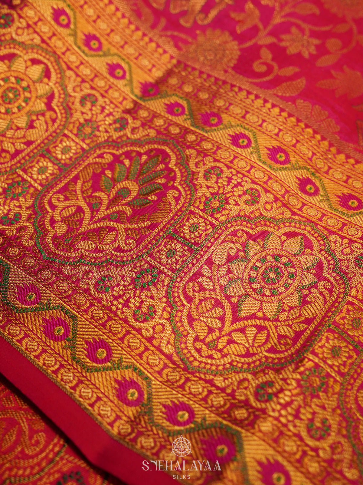 Ruby Red Kanjivaram Silk Saree