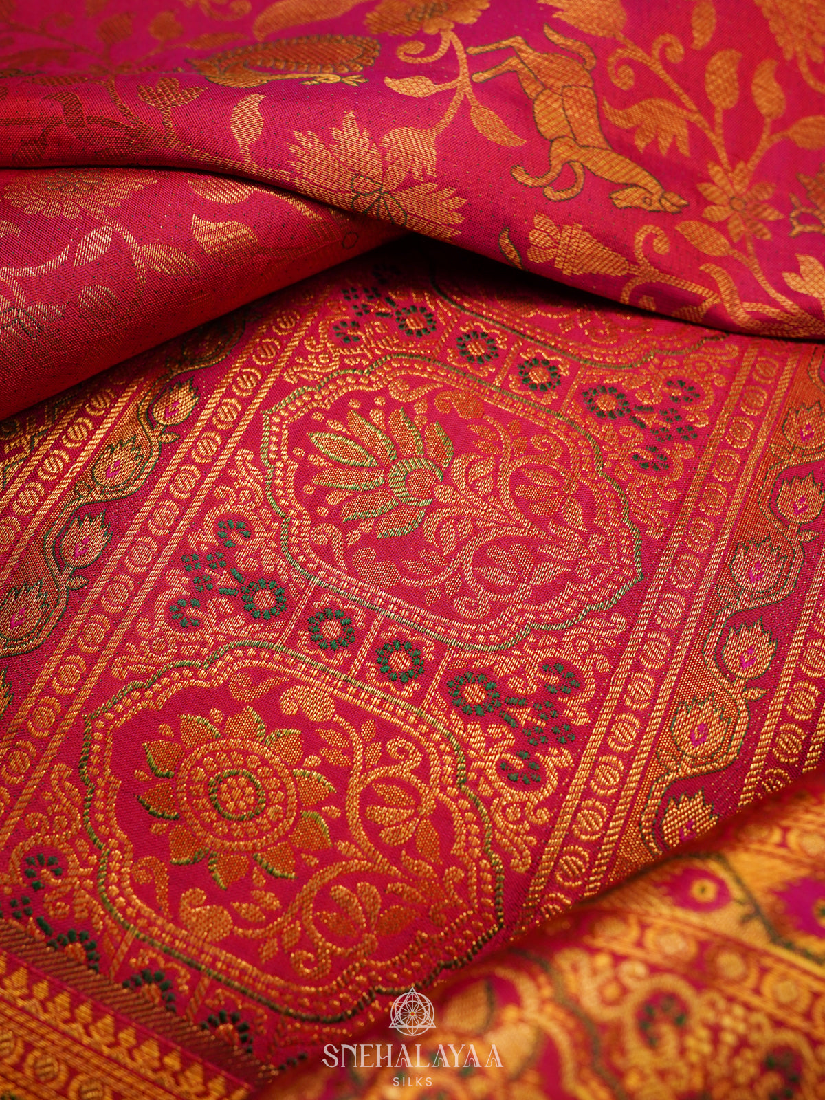 Ruby Red Kanjivaram Silk Saree