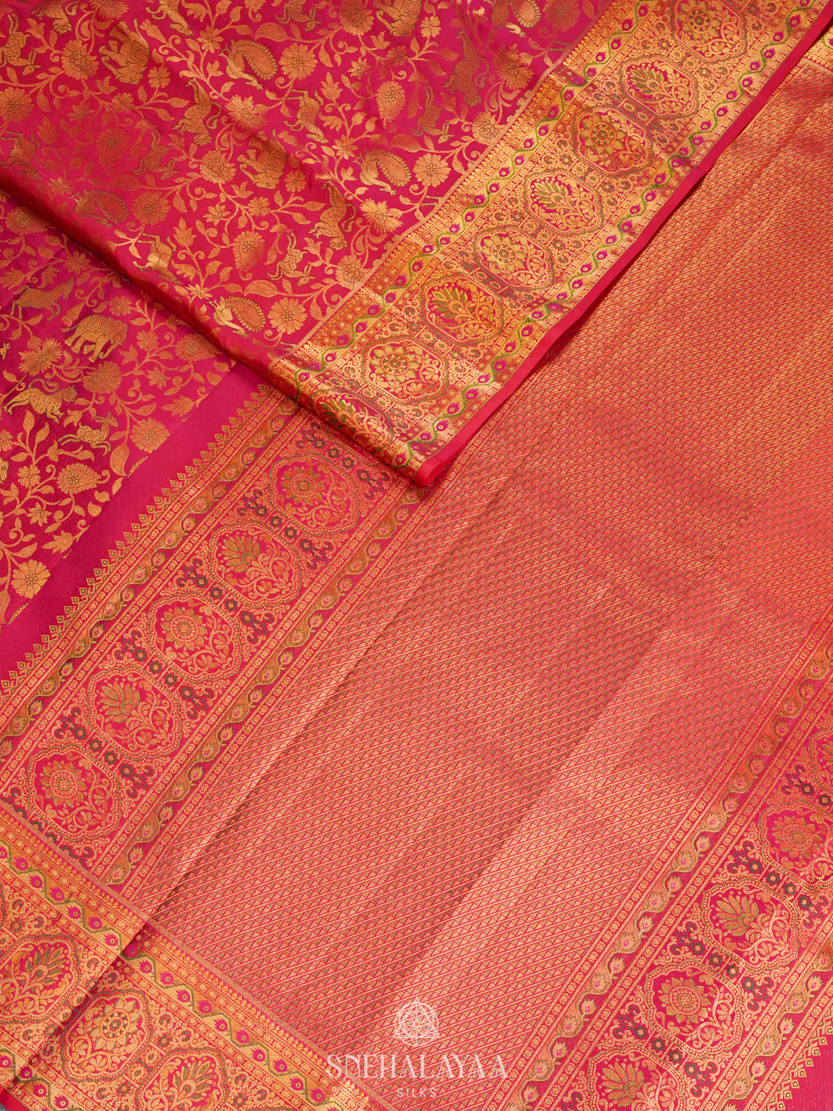 Ruby Red Kanjivaram Silk Saree