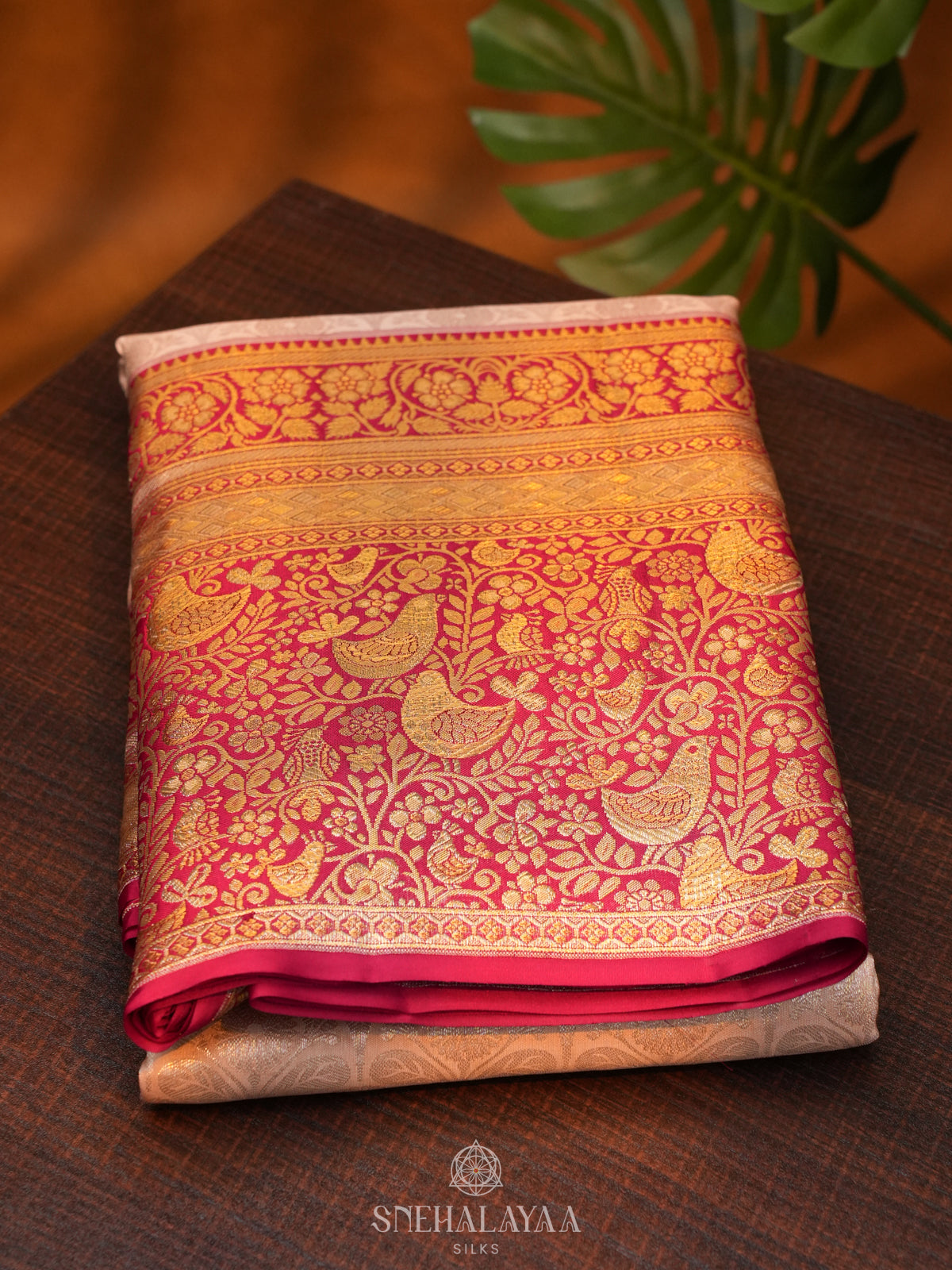 Cream Kanjivaram Silk Saree