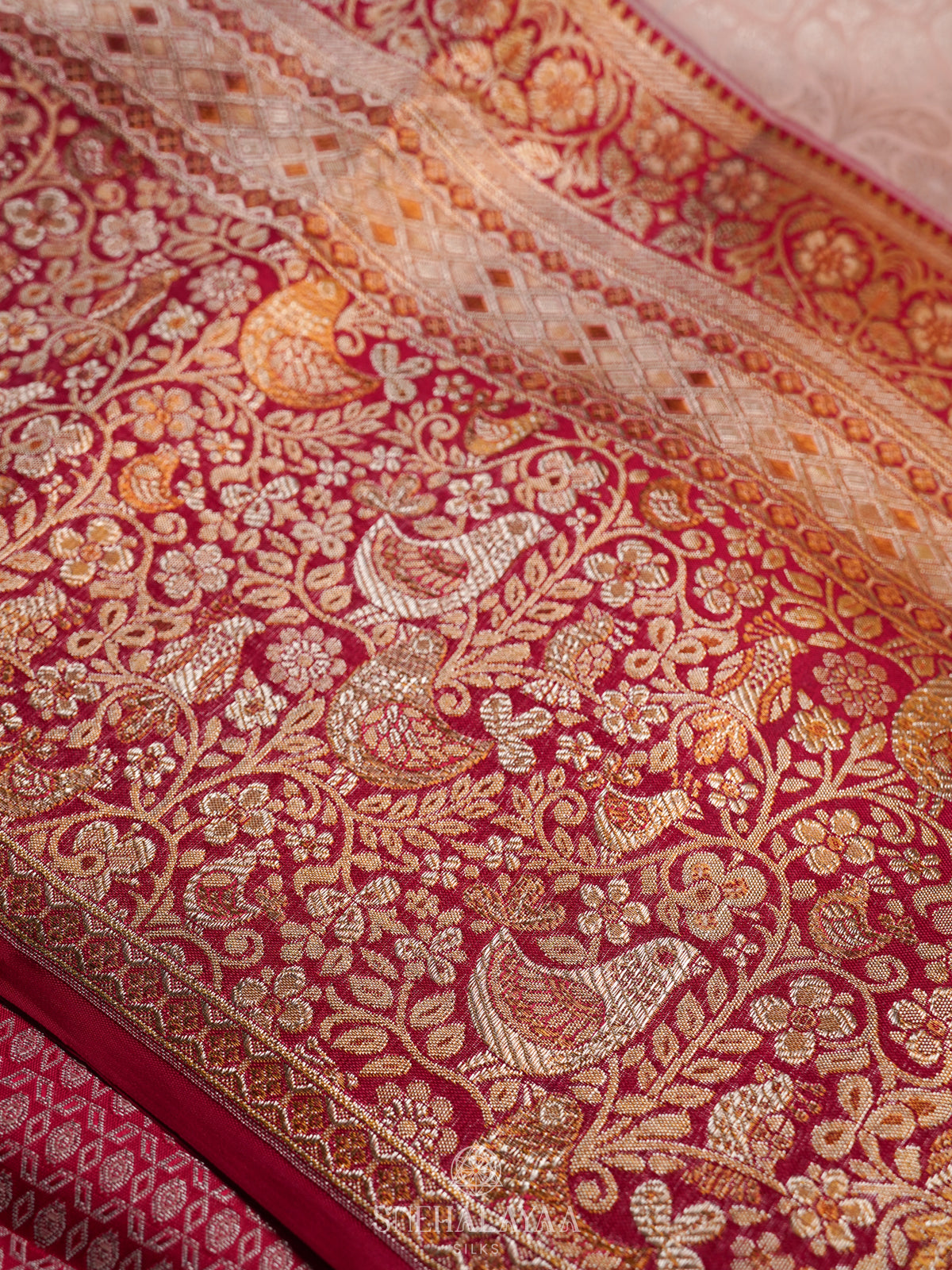 Cream Kanjivaram Silk Saree