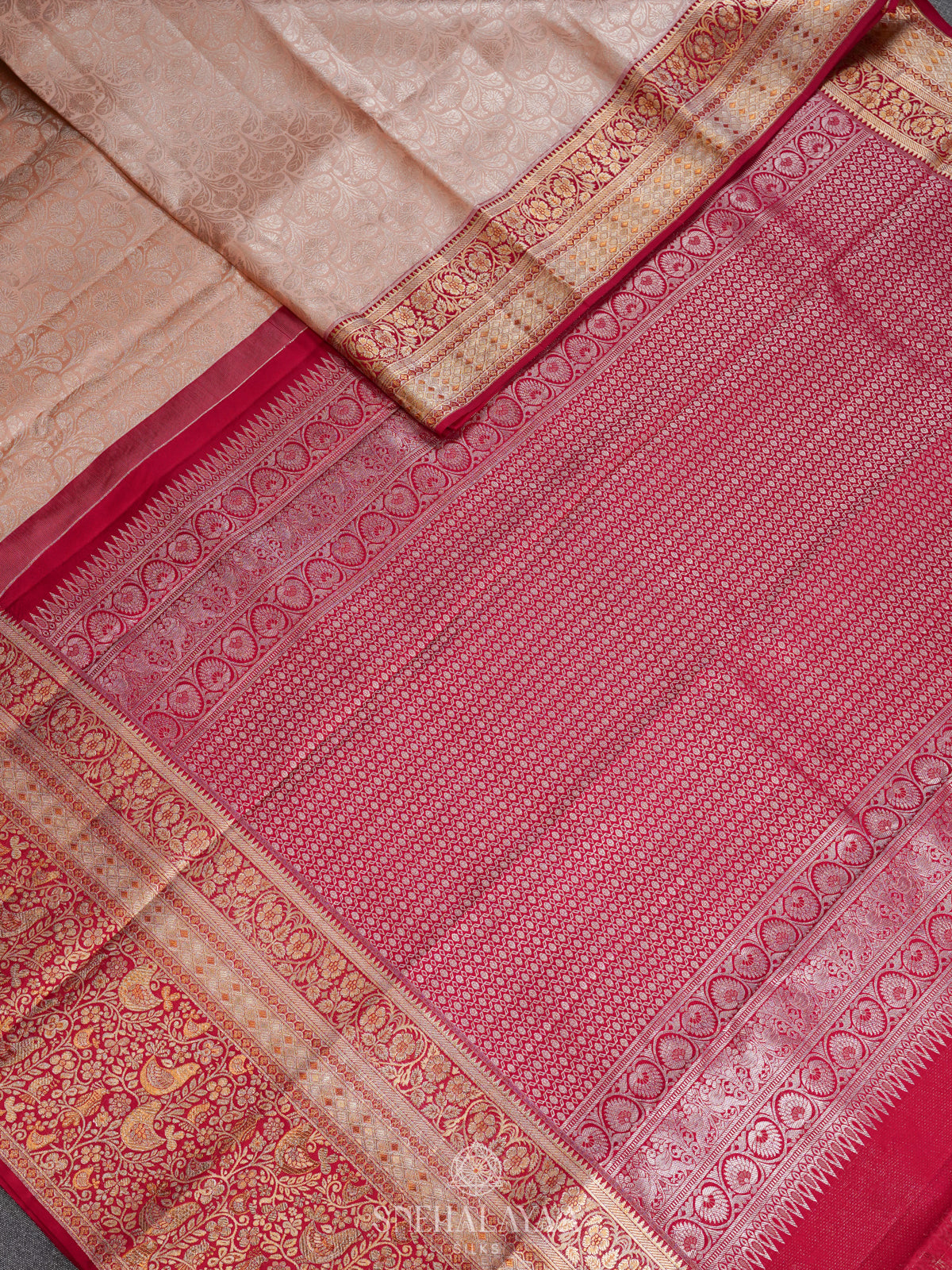 Cream Kanjivaram Silk Saree