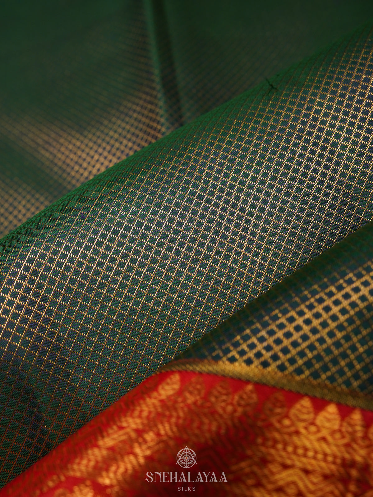 Forest Green Kanjivaram Silk Saree