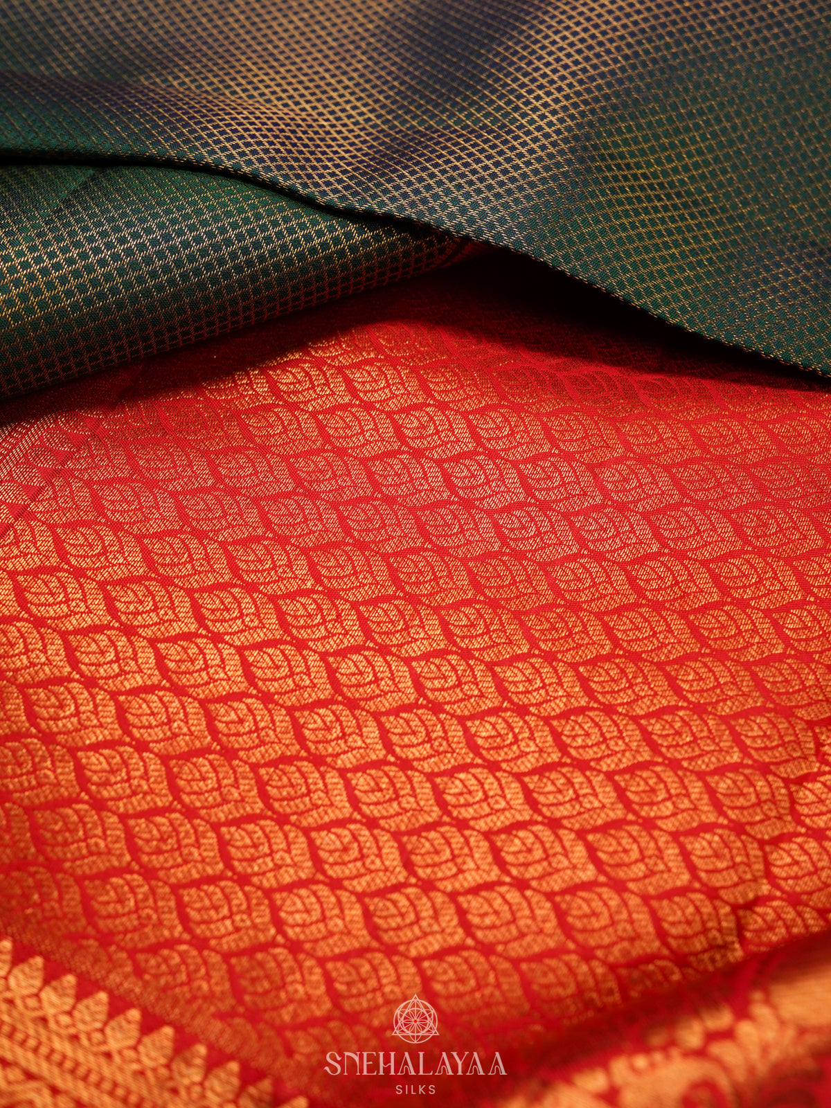 Forest Green Kanjivaram Silk Saree