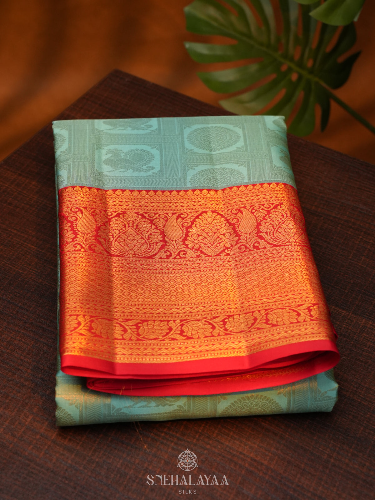 Mint Green Kanjivaram Silk Saree
