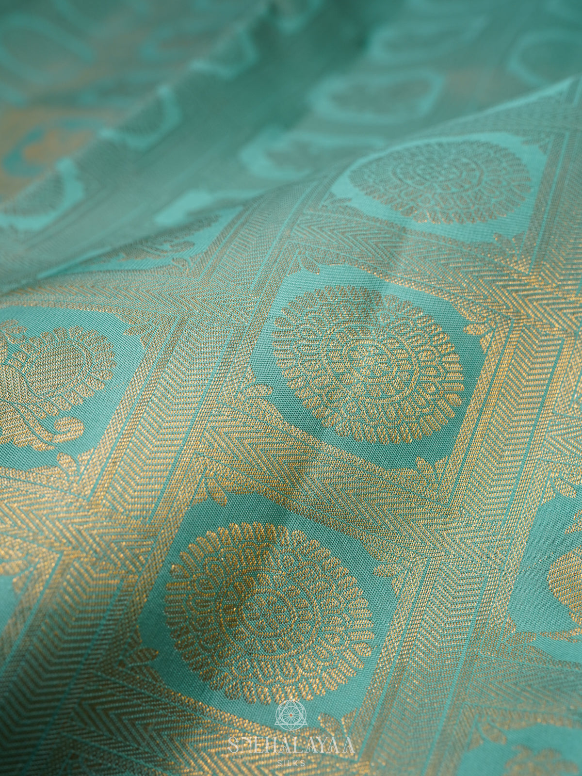 Mint Green Kanjivaram Silk Saree