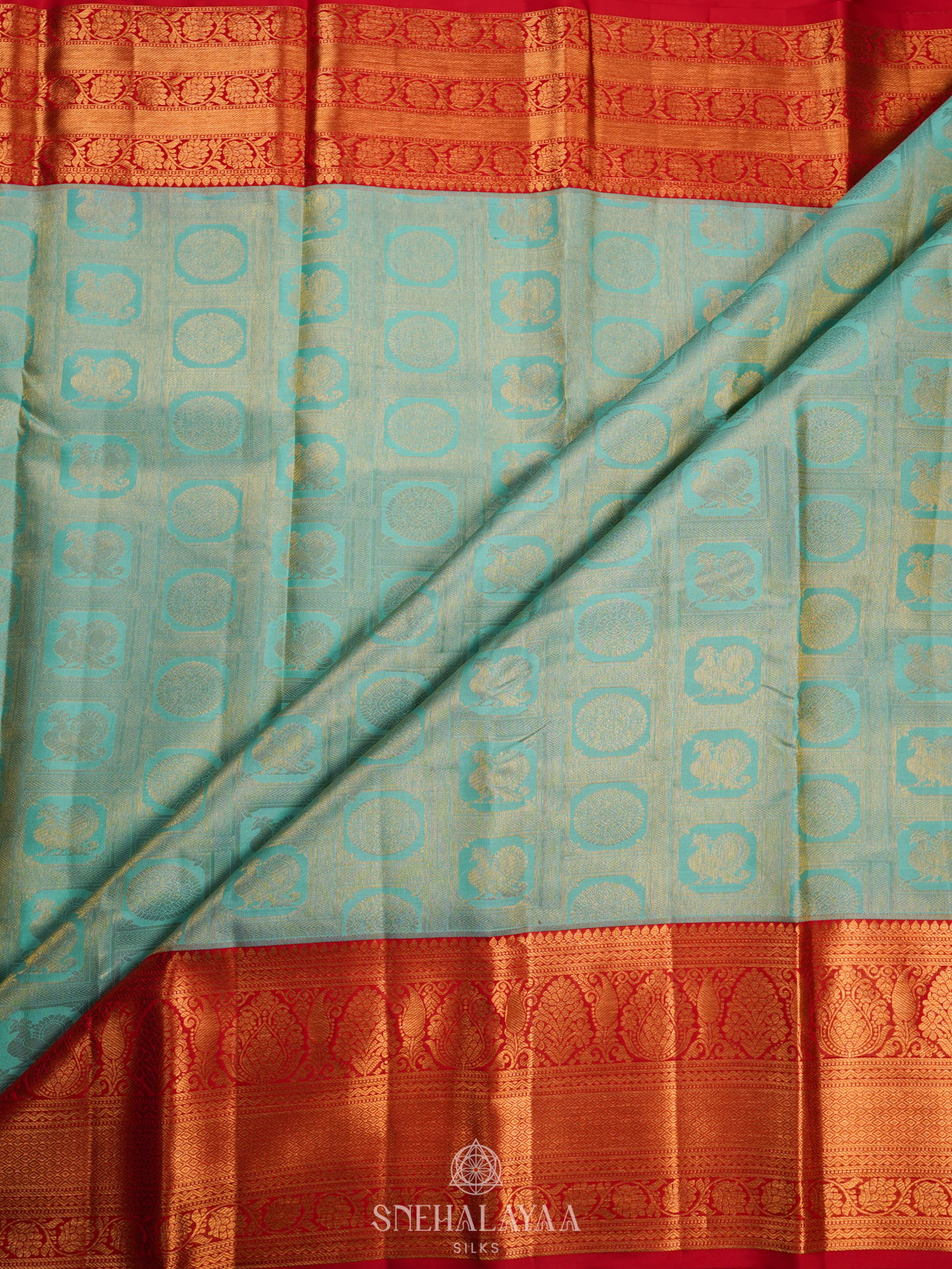 Mint Green Kanjivaram Silk Saree
