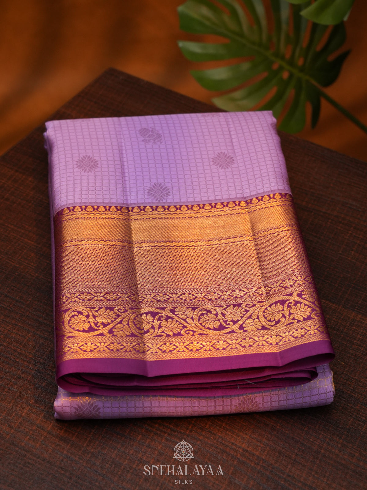 Lavender Kanjivaram Silk Saree
