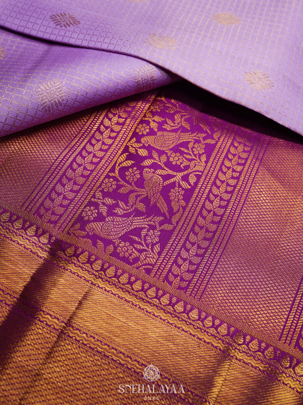Lavender Kanjivaram Silk Saree