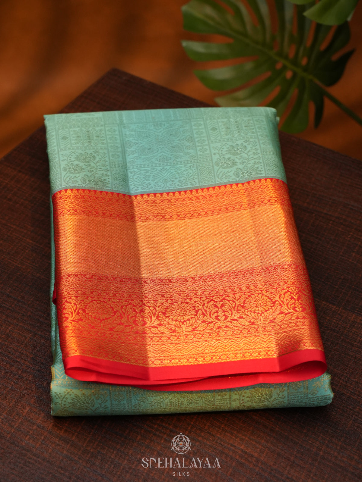 Mint Green Kanjivaram Silk Saree