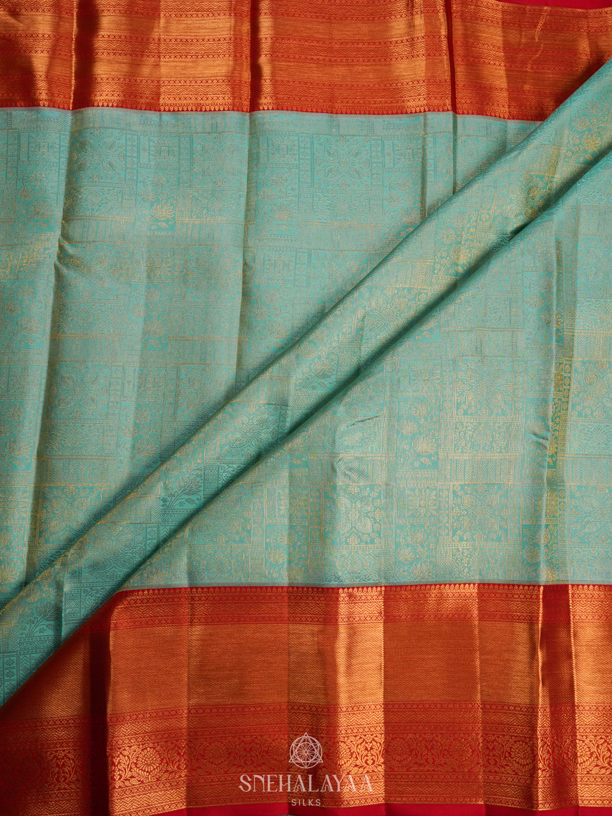 Mint Green Kanjivaram Silk Saree