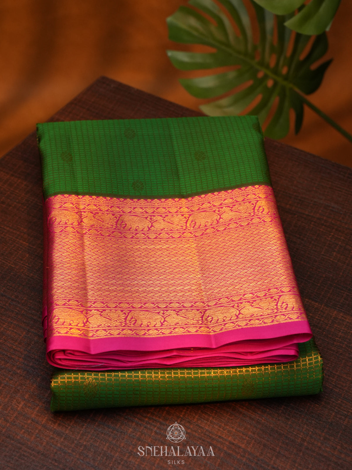 Emerald Green Kanjivaram Silk Saree