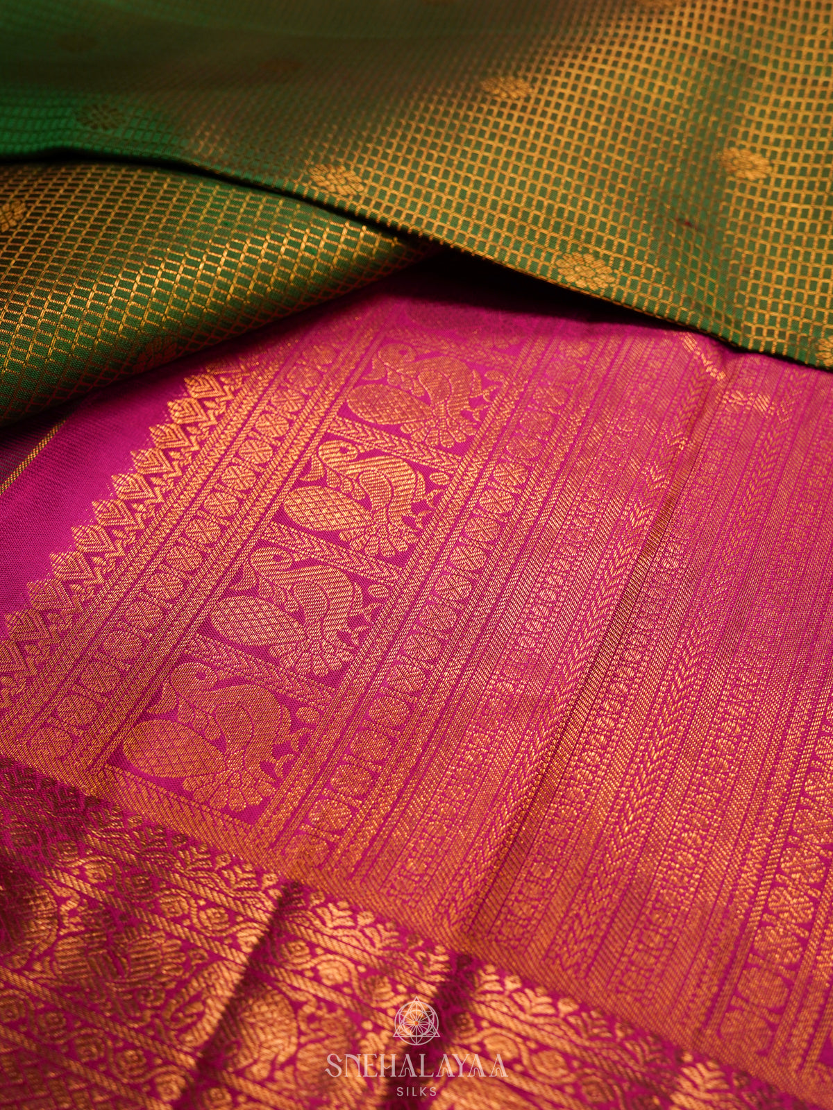 Emerald Green Kanjivaram Silk Saree