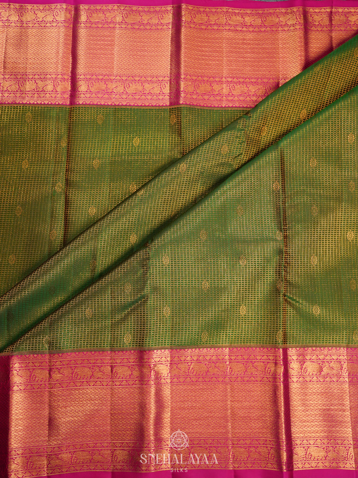 Emerald Green Kanjivaram Silk Saree