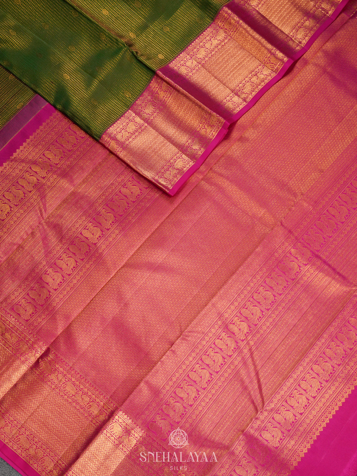 Emerald Green Kanjivaram Silk Saree