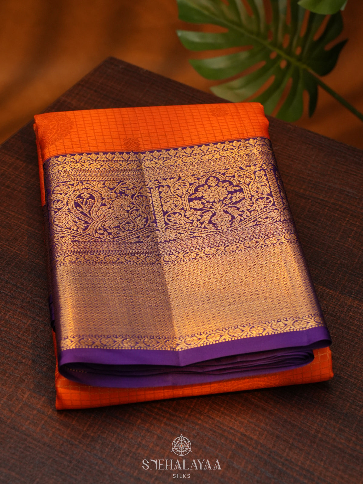 Orange Kanjivaram Silk Saree