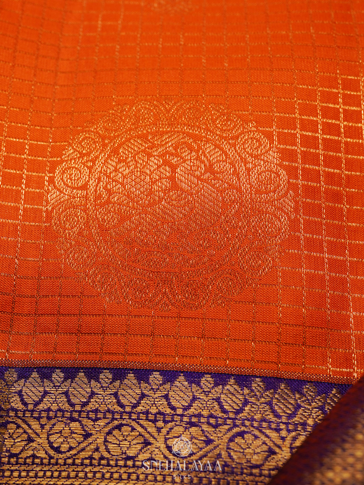 Orange Kanjivaram Silk Saree