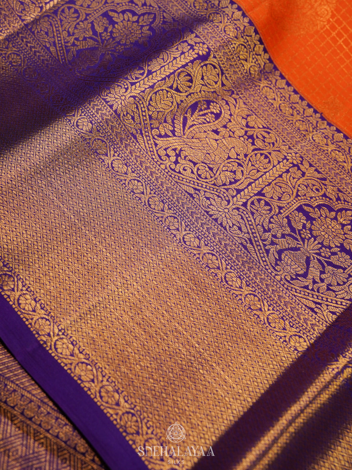 Orange Kanjivaram Silk Saree