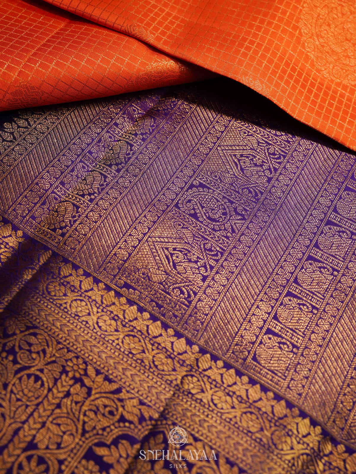 Orange Kanjivaram Silk Saree