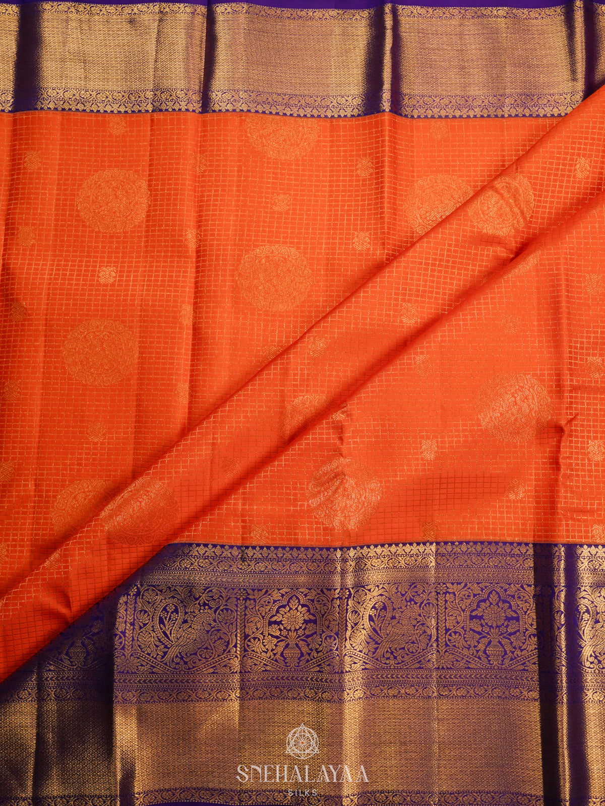 Orange Kanjivaram Silk Saree