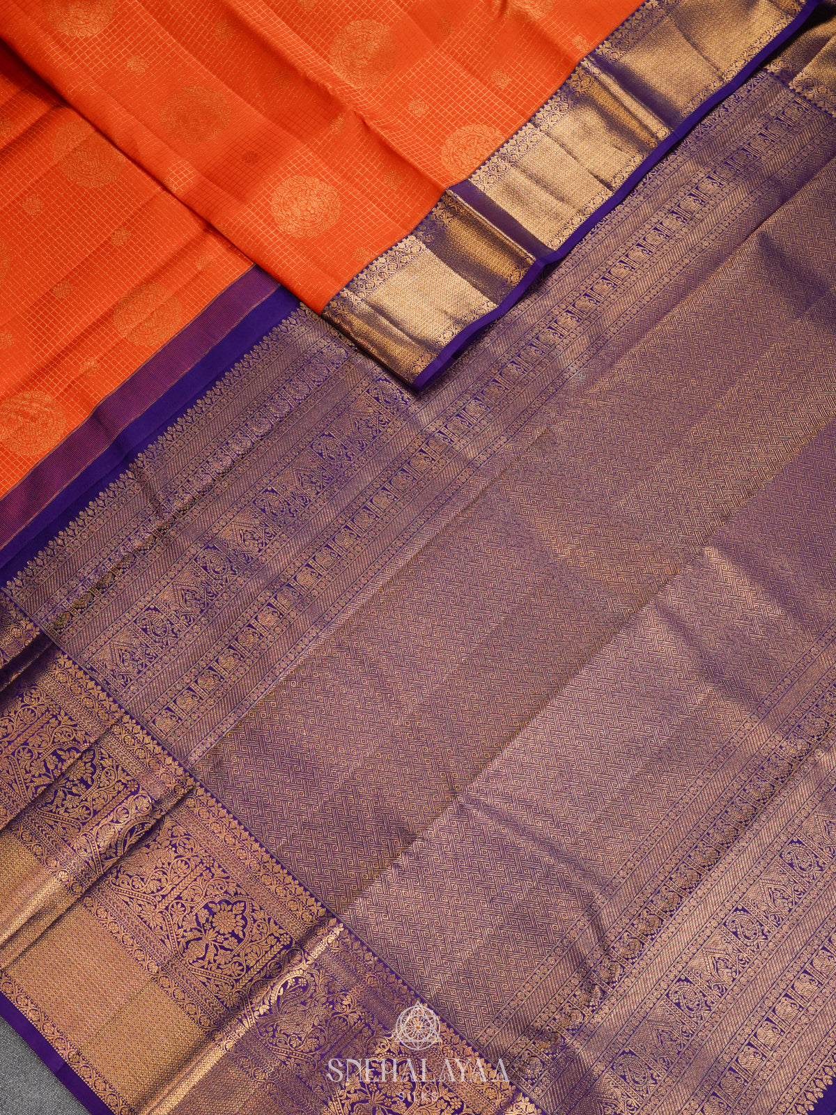 Orange Kanjivaram Silk Saree