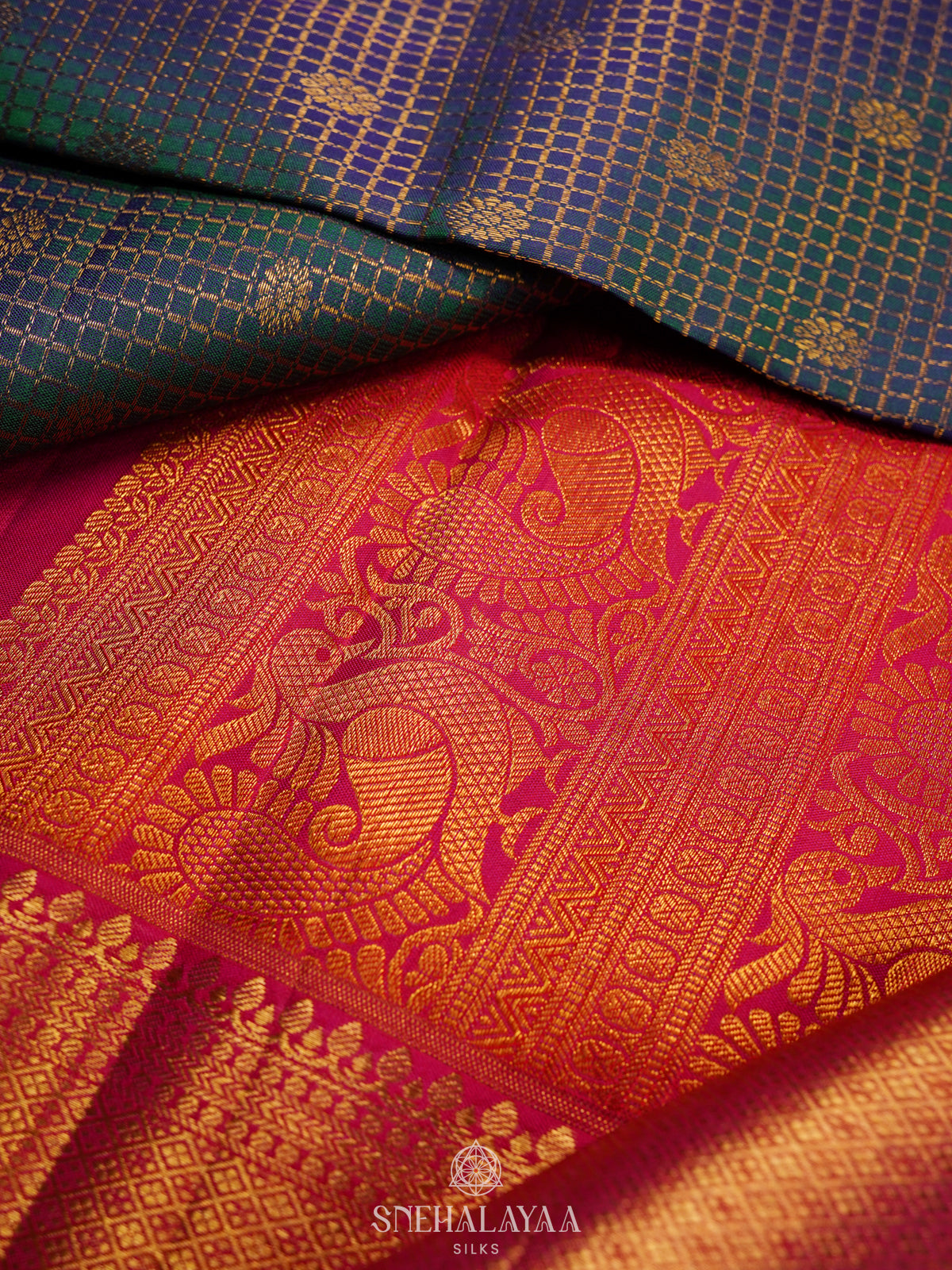 Forest Green Kanjivaram Silk Saree