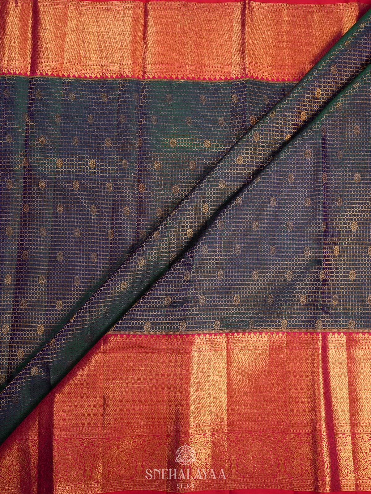 Forest Green Kanjivaram Silk Saree