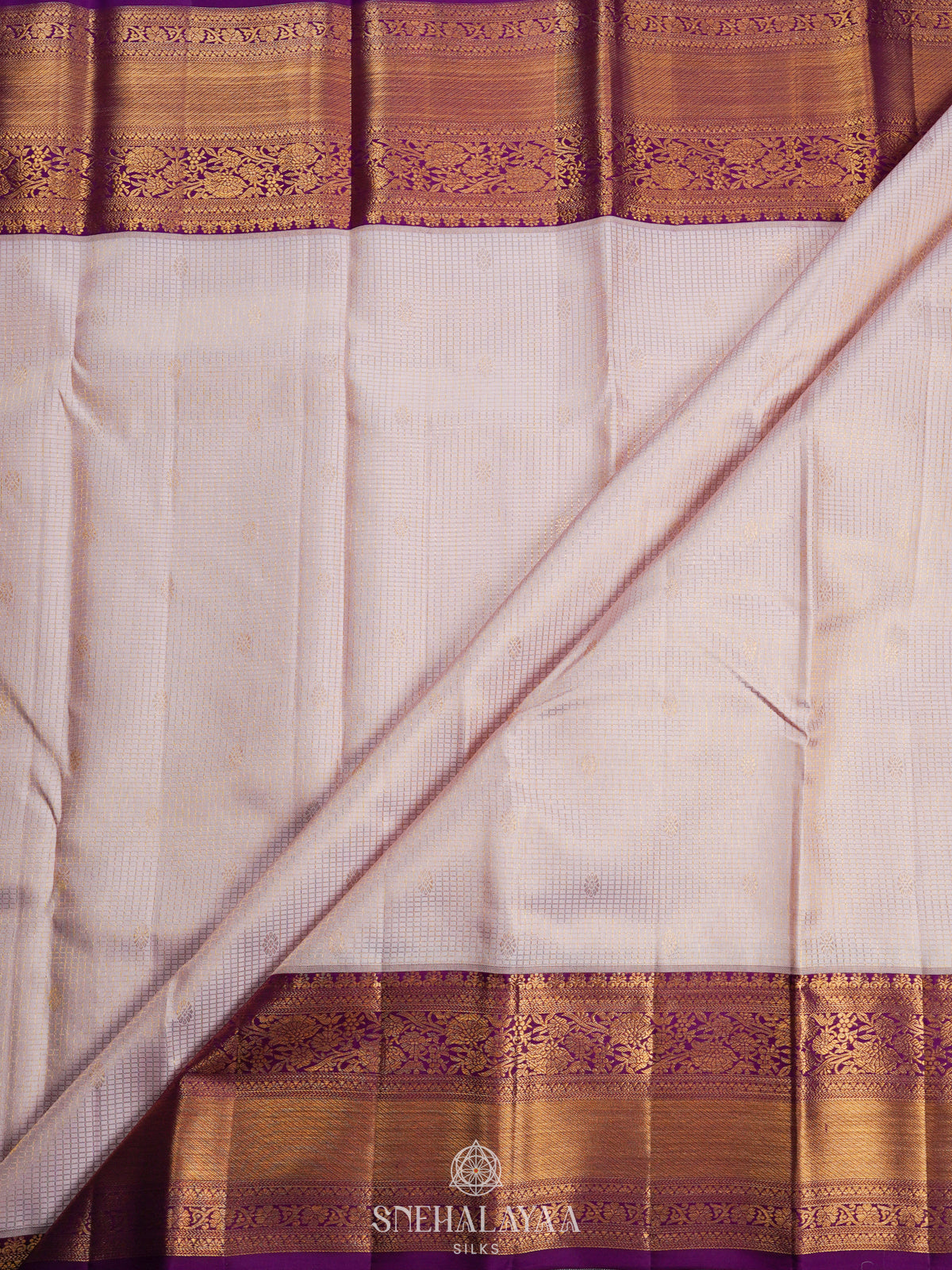 Off White Kanjivaram Silk Saree