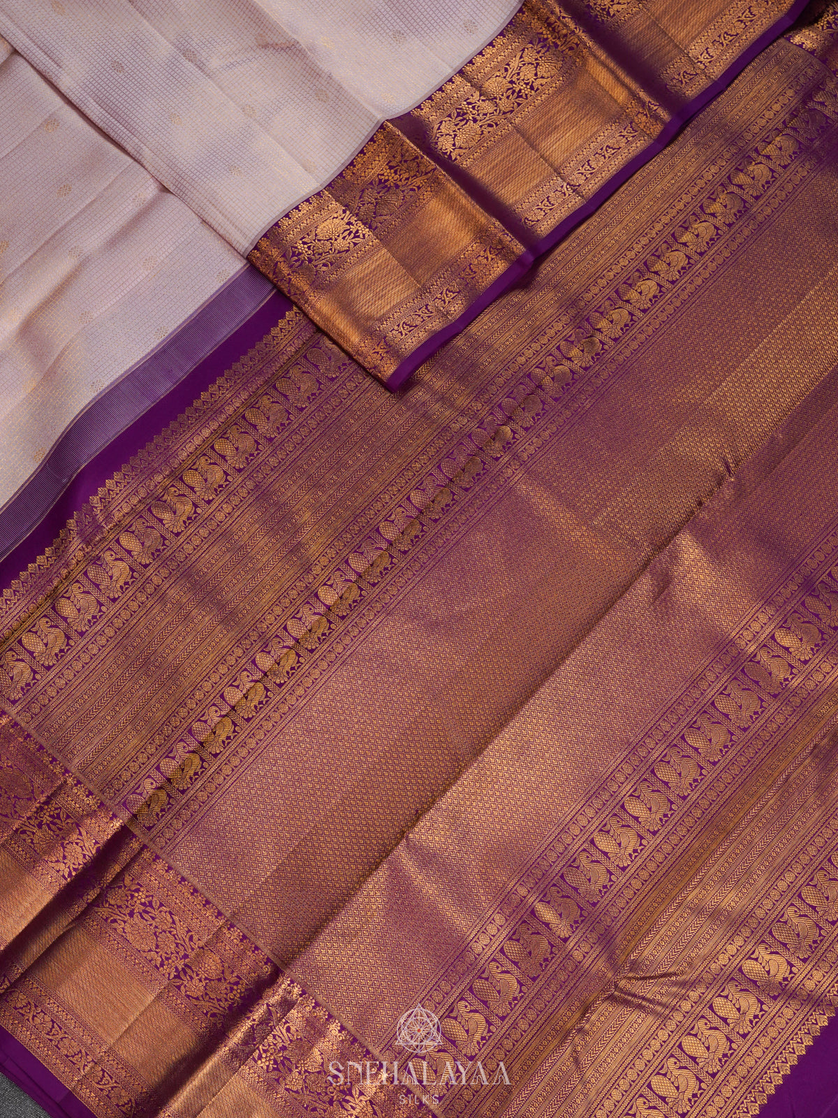 Off White Kanjivaram Silk Saree