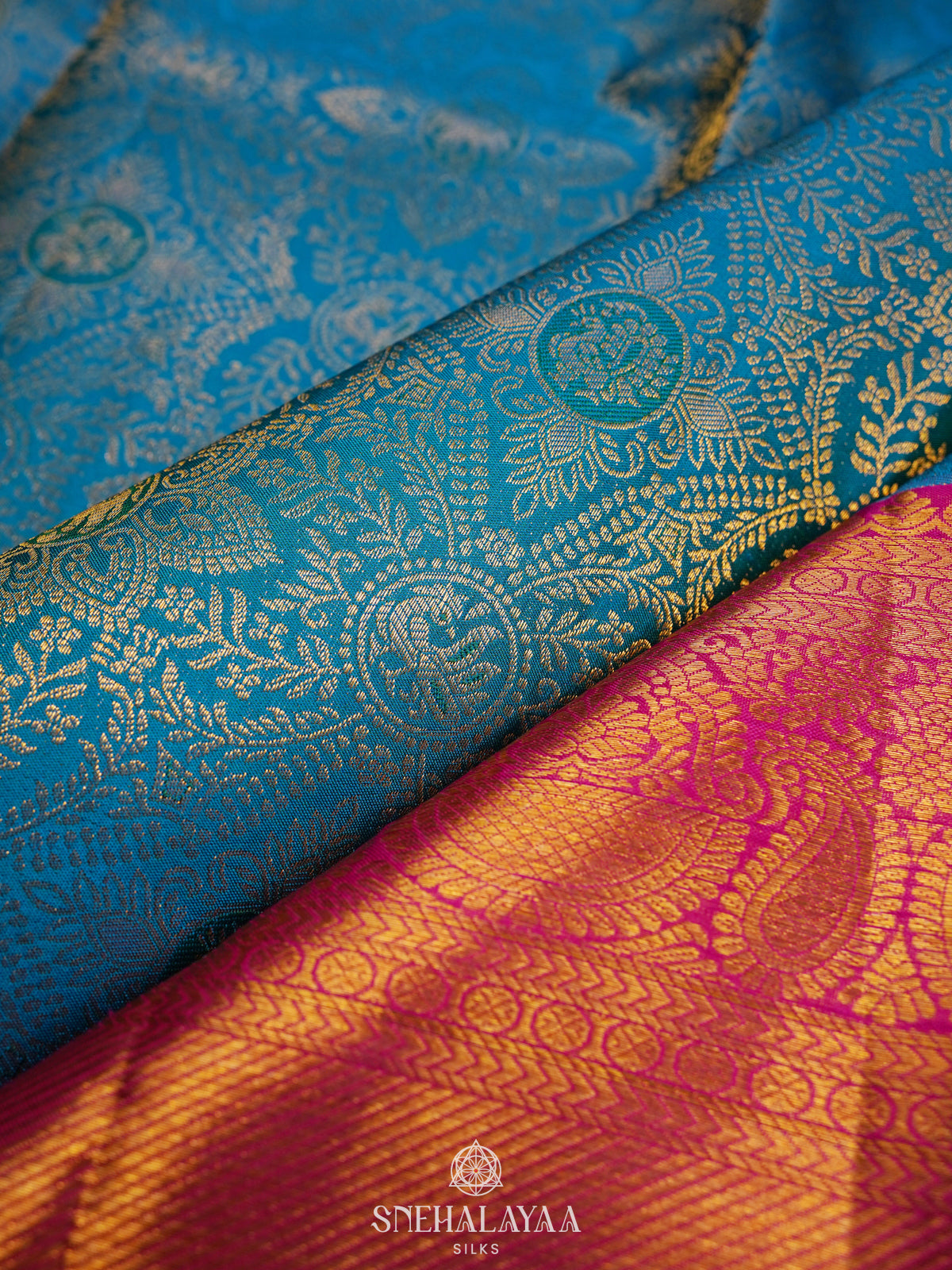Peacock Blue Kanjivaram Silk Saree