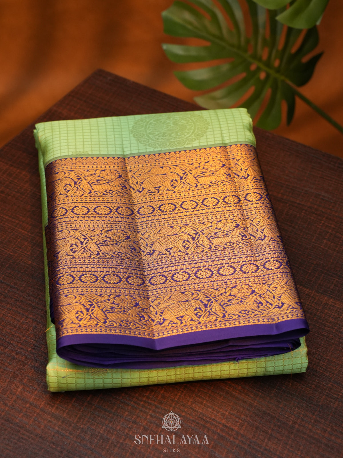 Pista Green Kanjivaram Silk Saree