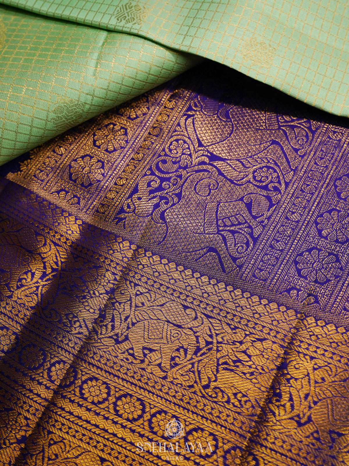 Pista Green Kanjivaram Silk Saree