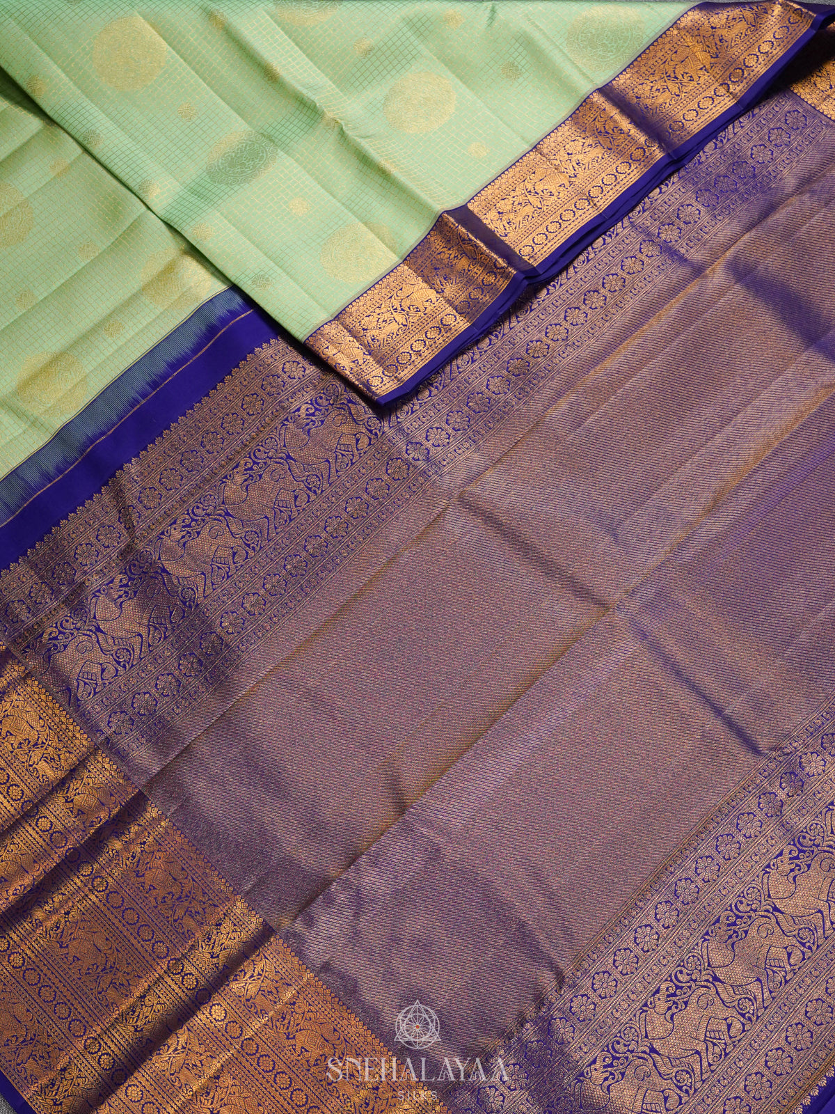 Pista Green Kanjivaram Silk Saree