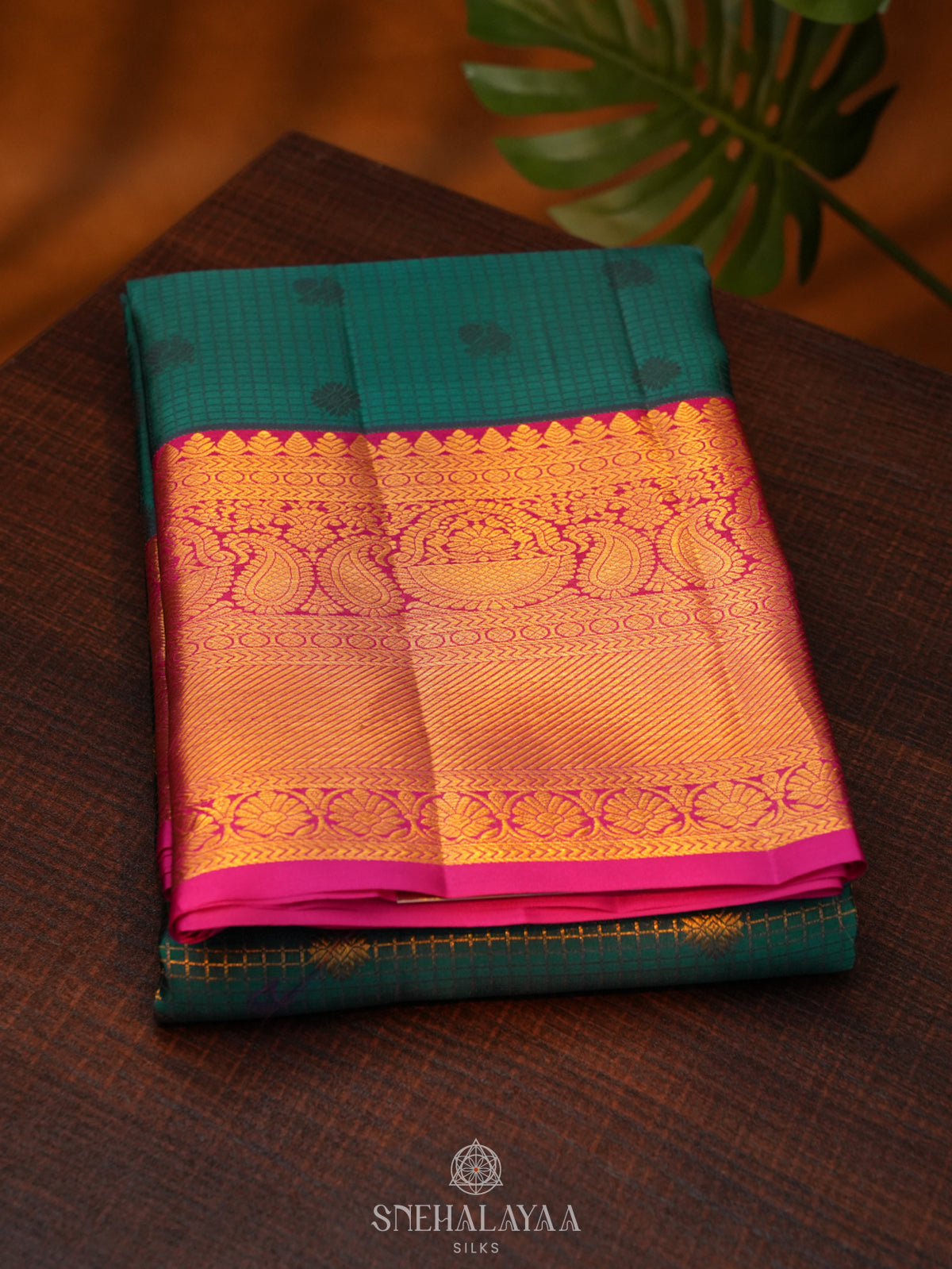 Forest Green Kanjivaram Silk Saree