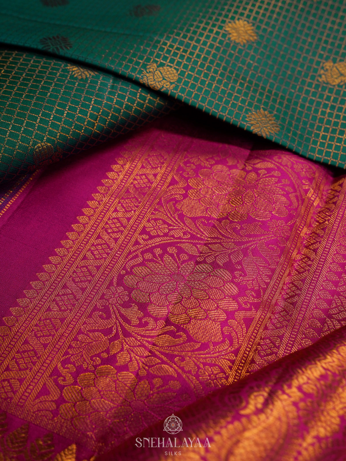 Forest Green Kanjivaram Silk Saree