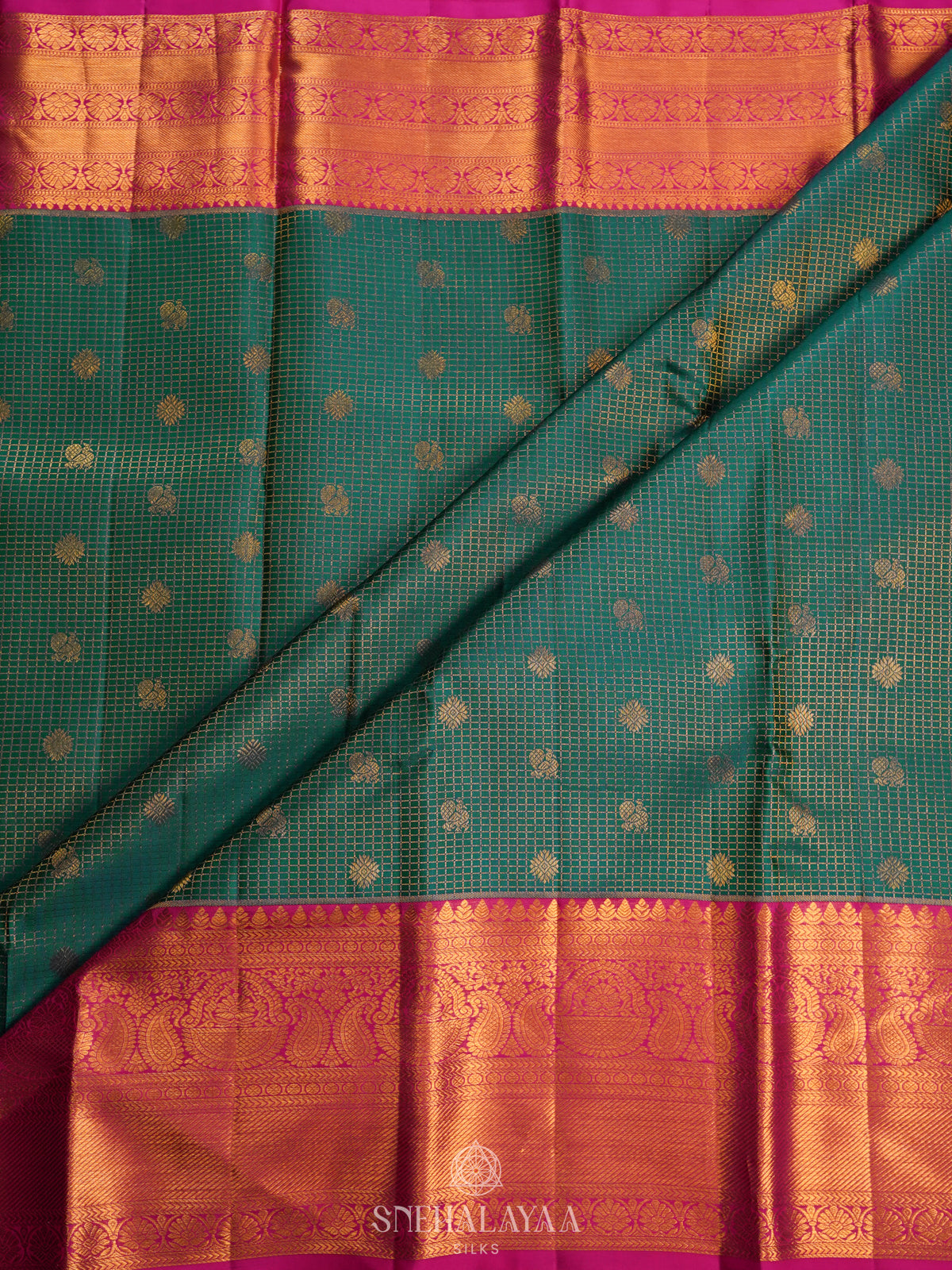Forest Green Kanjivaram Silk Saree
