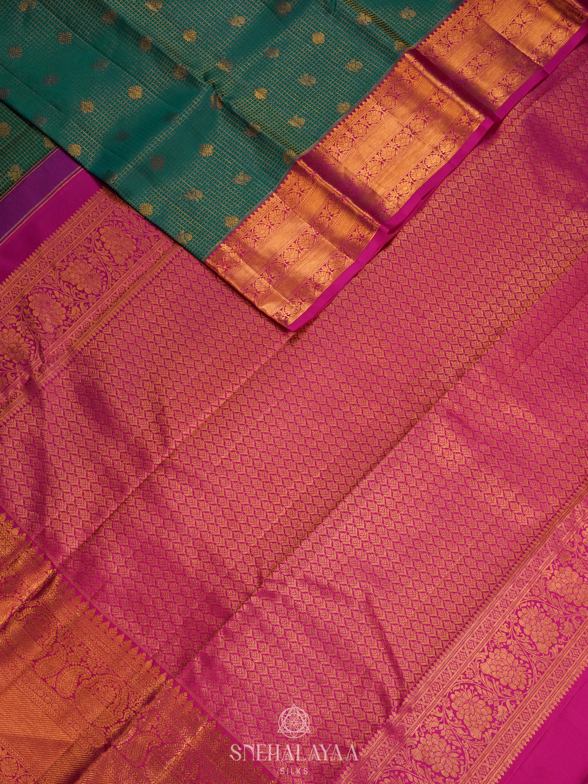 Forest Green Kanjivaram Silk Saree
