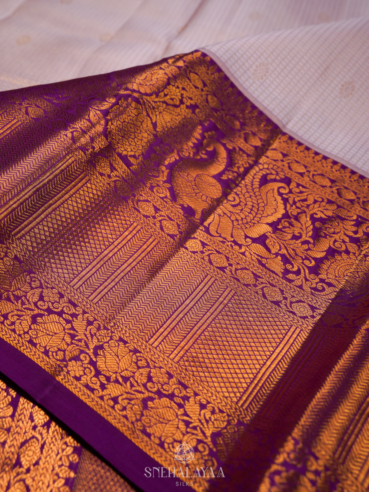 Off White Kanjivaram Silk Saree