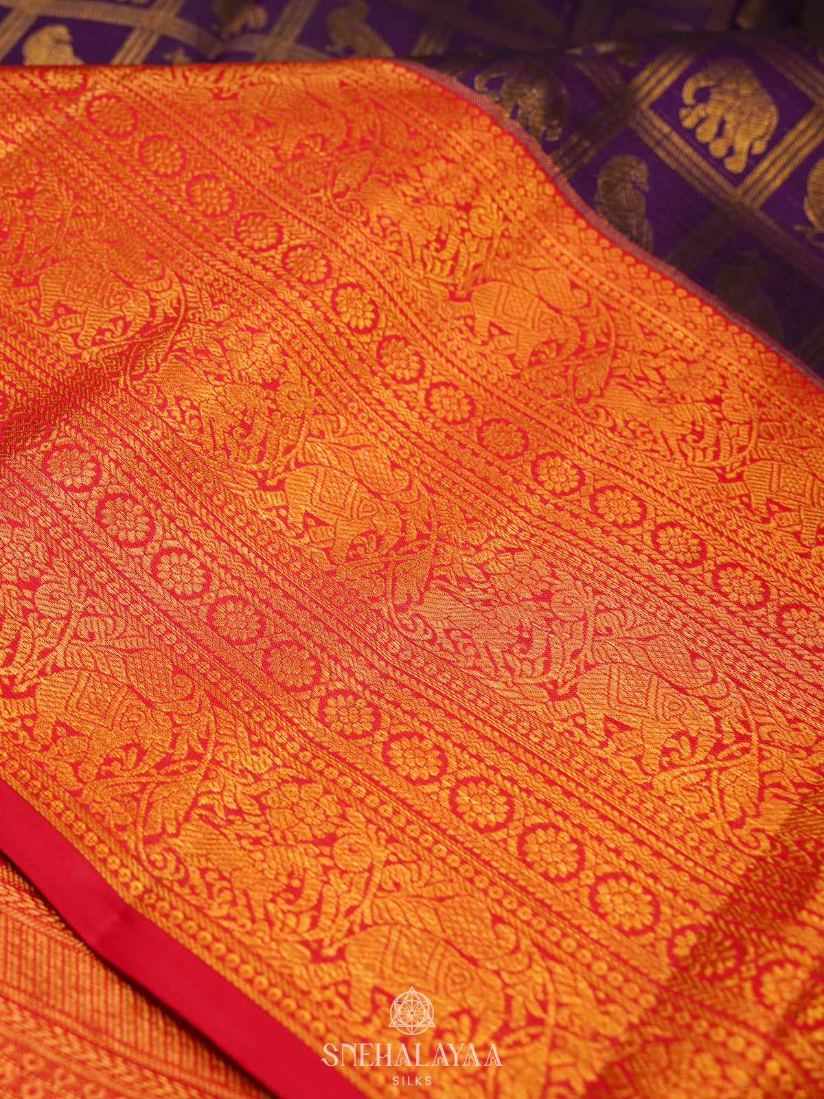 Purple Kanjivaram Silk Saree