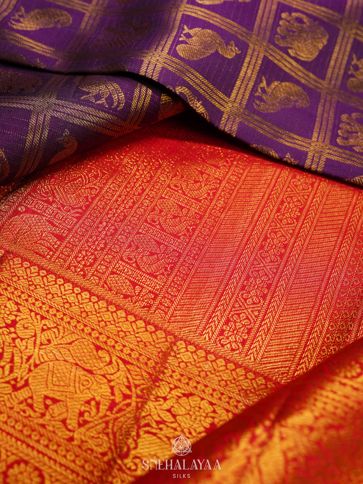 Purple Kanjivaram Silk Saree