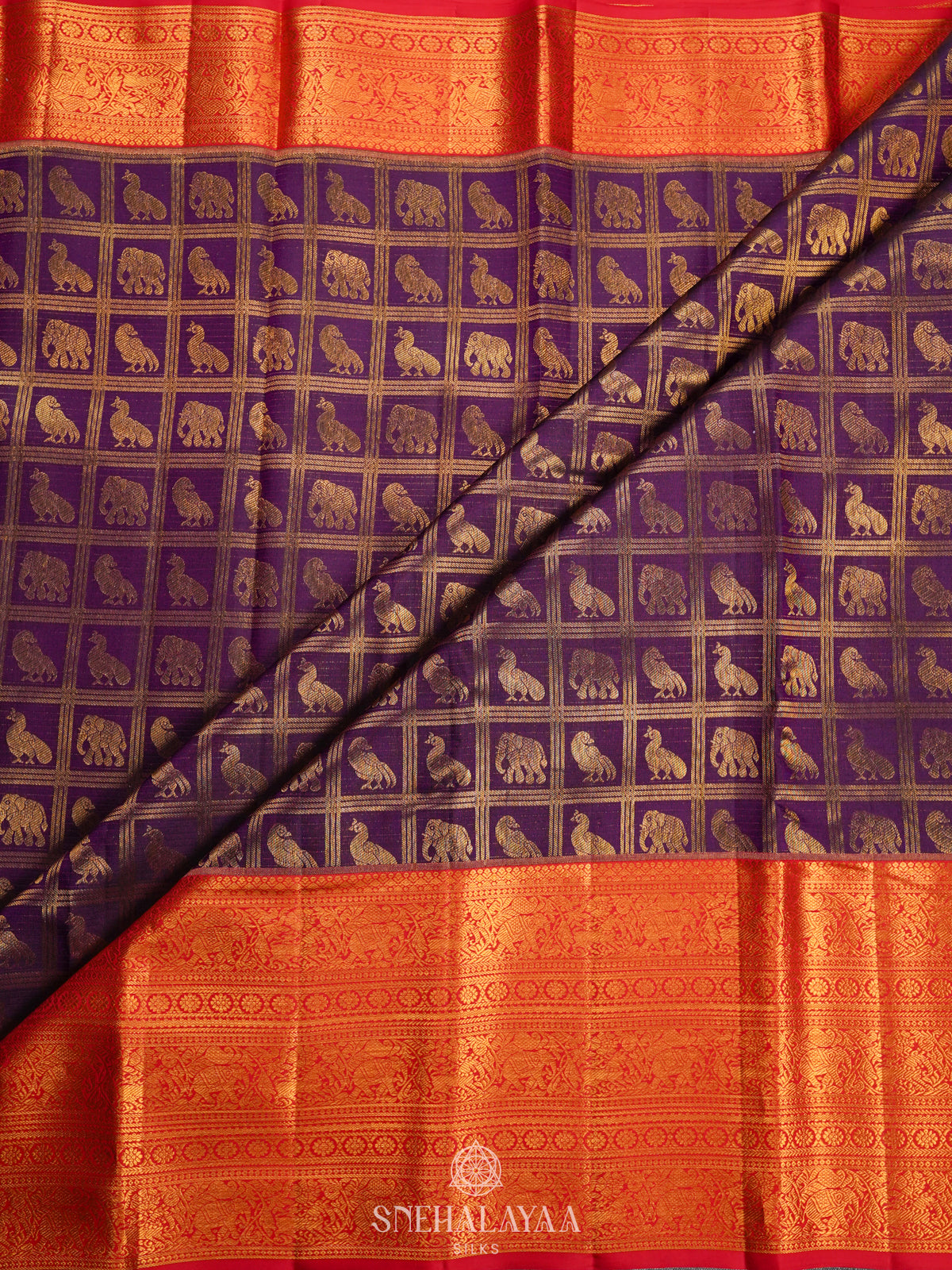 Purple Kanjivaram Silk Saree