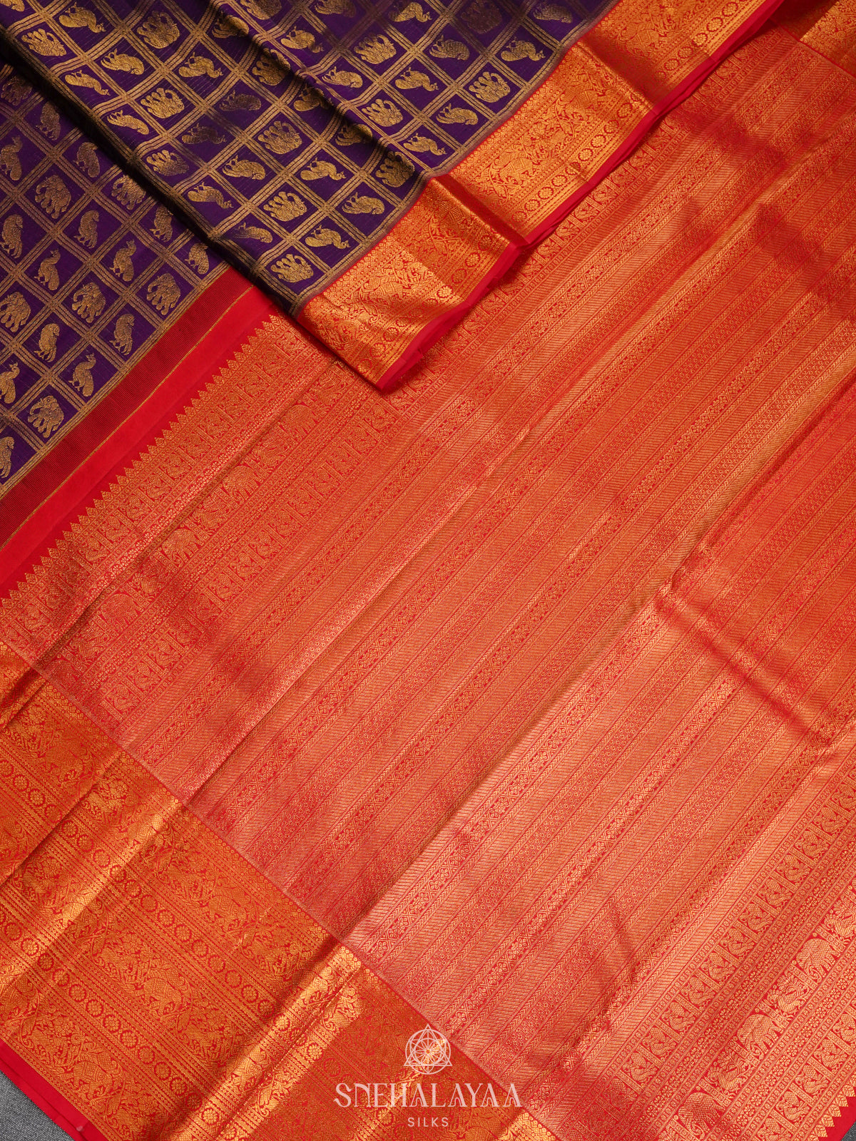 Purple Kanjivaram Silk Saree