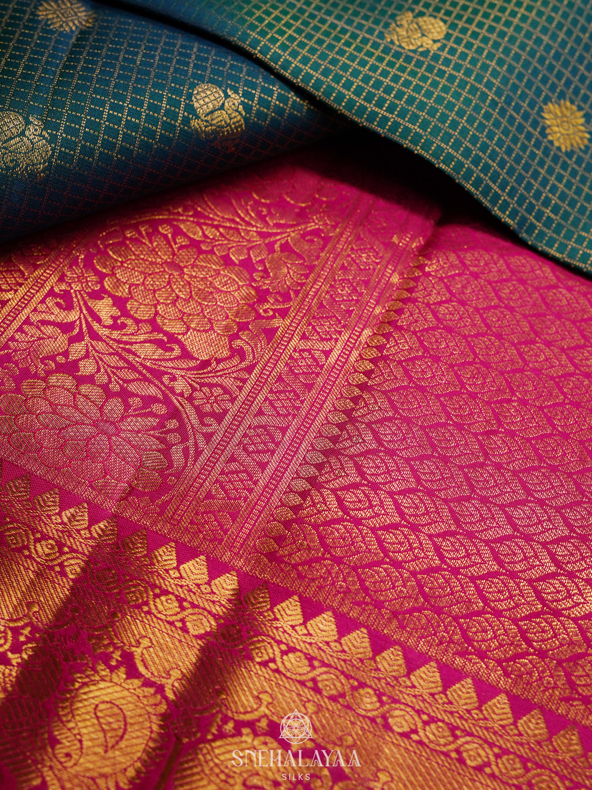 Peacock Blue Kanjivaram Silk Saree