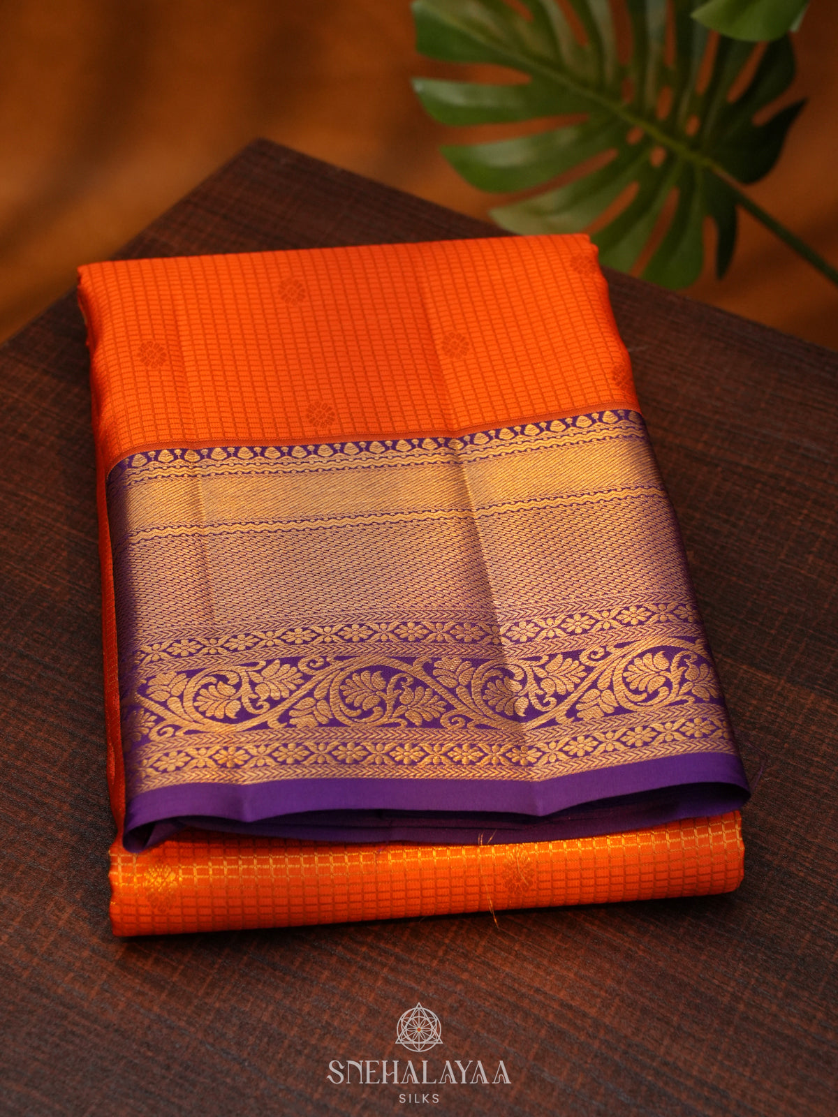 Orange Kanjivaram Silk Saree