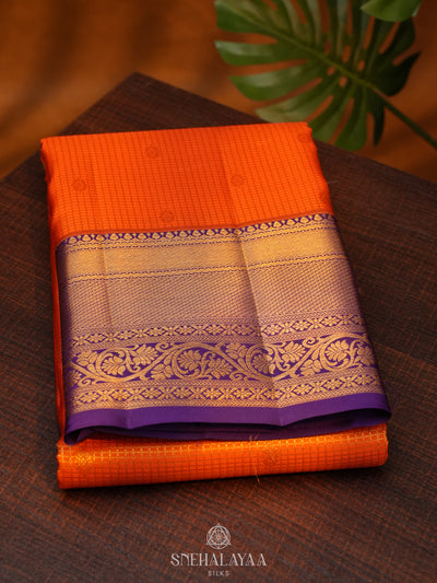 Orange Kanjivaram Silk Saree