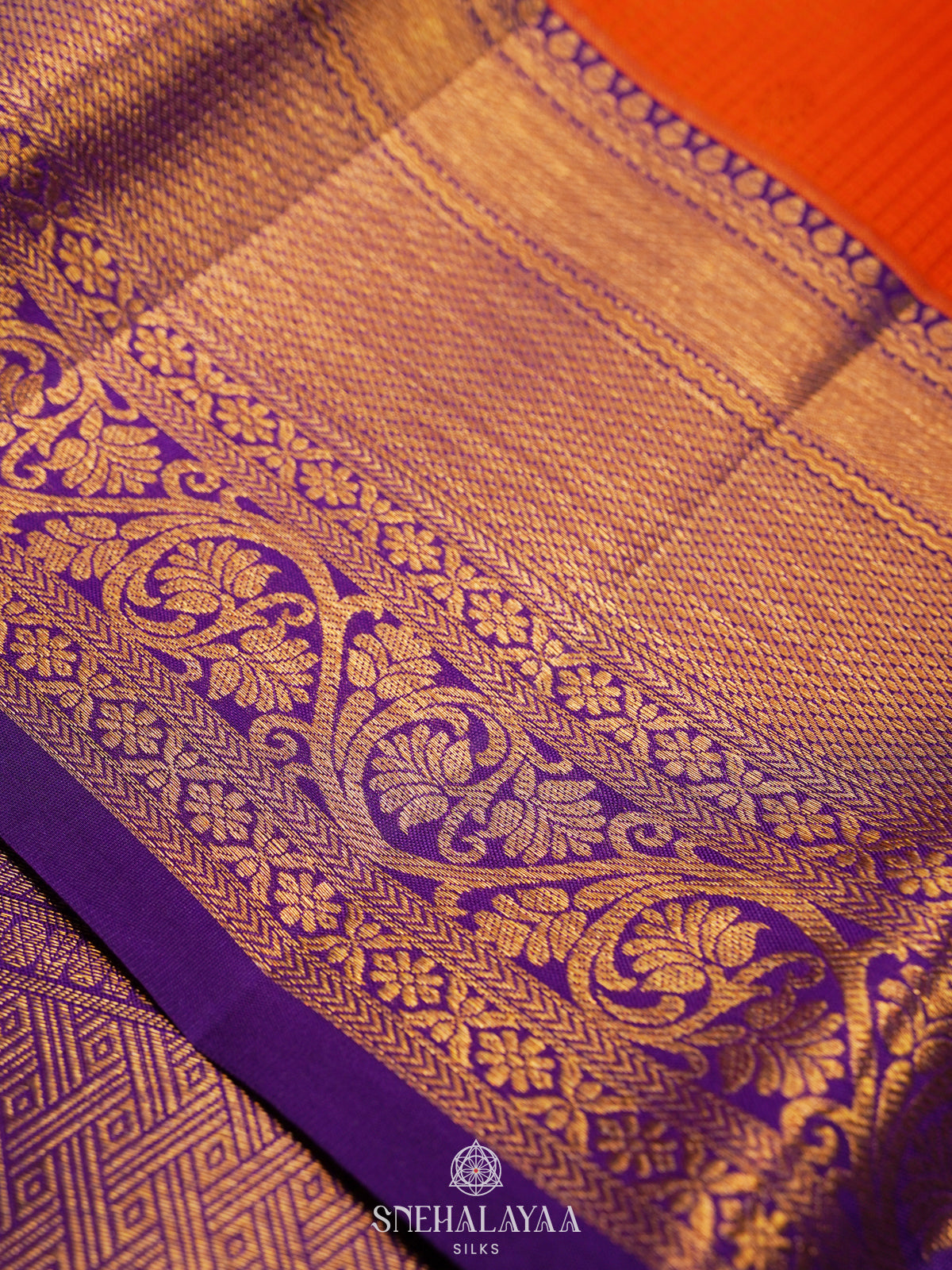 Orange Kanjivaram Silk Saree