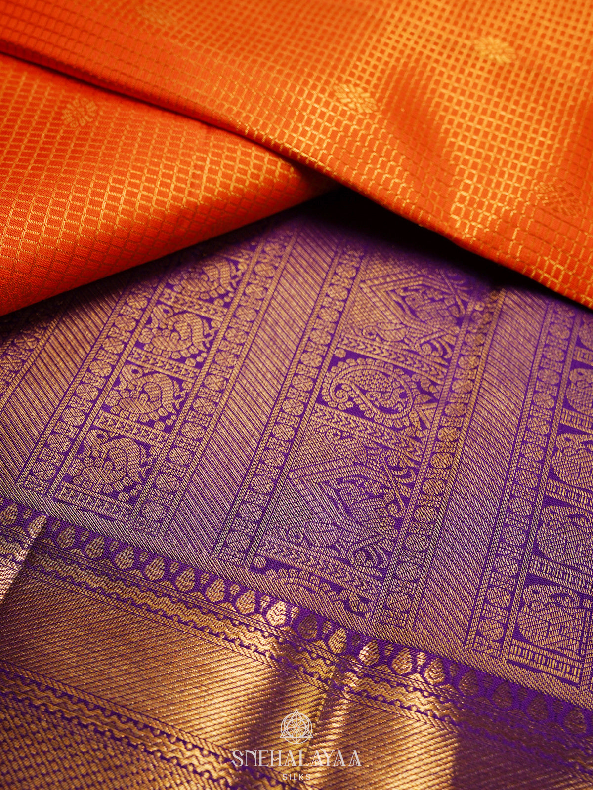 Orange Kanjivaram Silk Saree
