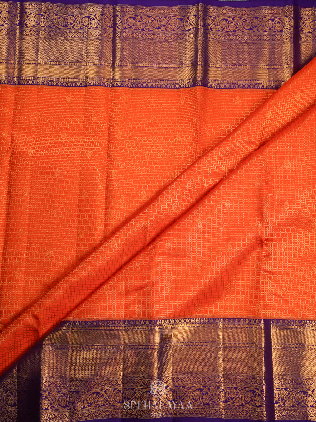 Orange Kanjivaram Silk Saree