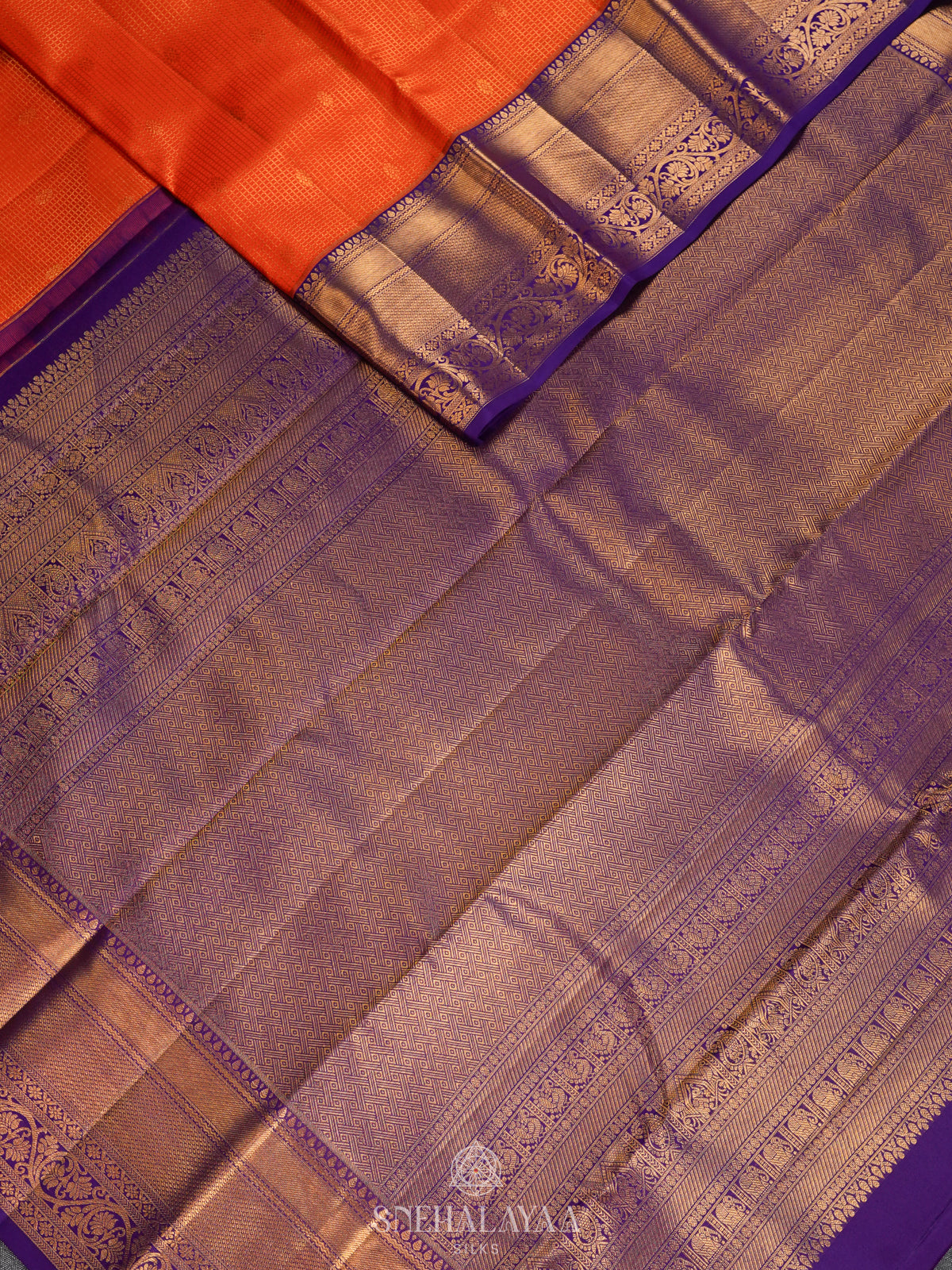 Orange Kanjivaram Silk Saree